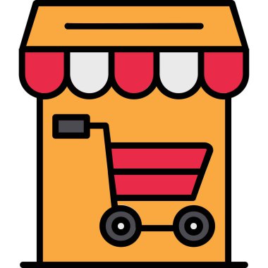 Alışveriş arabası vektör simgesi