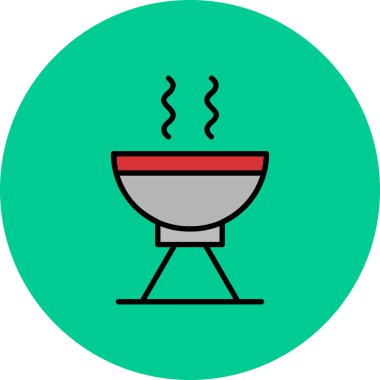Barbekü. Web simgesi basit illüstrasyon