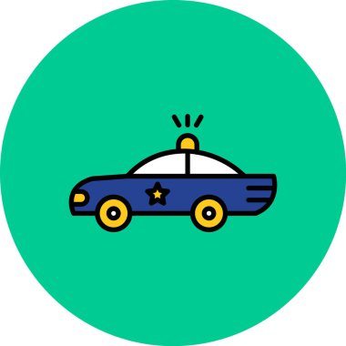 polis arabası ikon vektör illüstrasyonu
