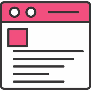 Tarayıcı. Web simgesi basit illüstrasyon