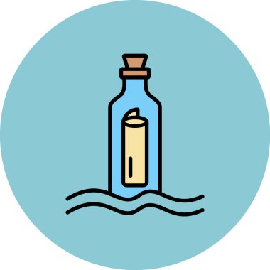 Şişe simgesi. Web için su vektörü simgelerinin basit çizimi