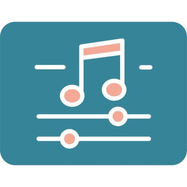 müzik notası ikon vektör illüstrasyonu