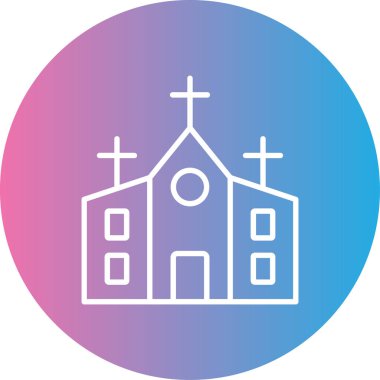 Kiliseye. Web simgesi basit illüstrasyon