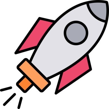 Uzay gemisi. Web simgesi basit illüstrasyon