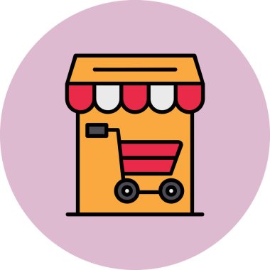 İşaret vektörü resimli alışveriş arabası.