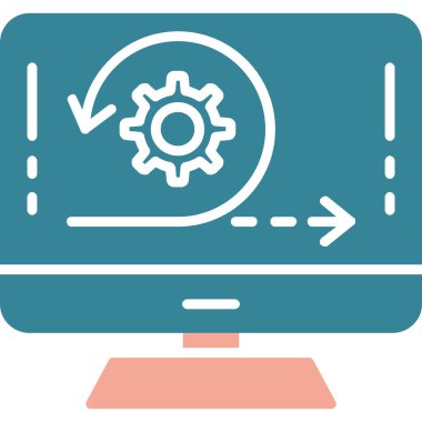 Bilgisayar. Web simgesi basit illüstrasyon