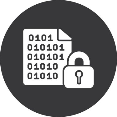 veri koruma vektörü glyph düz simgesi