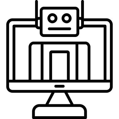 robot. Web simgesi basit illüstrasyon