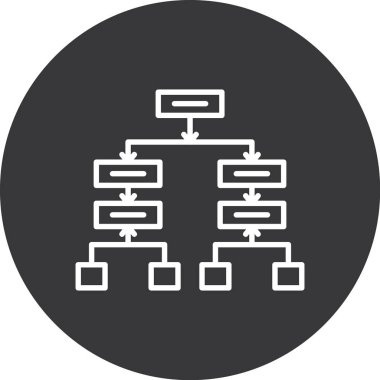 veritabanı vektör simgesi. Bu yuvarlak düz sembol siyah renkli ve beyaz arkaplanda izole edilmiş.