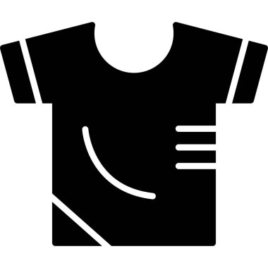 T-shirt ikonu. Beyaz arkaplanda izole edilmiş web tasarımı için siyah gömlek vektör simgesinin basit çizimi