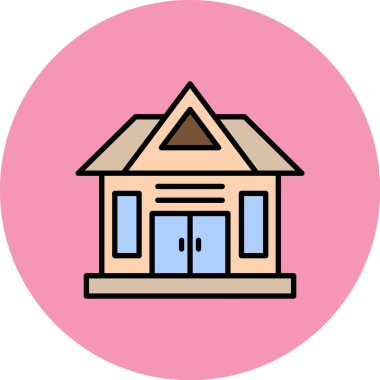 Ev. Web simgesi basit illüstrasyon