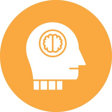 Beyin. Web simgesi basit illüstrasyon