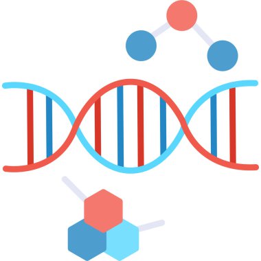 DNA molekül ikonu, düz vektör çizimi. DNA molekül simgesi