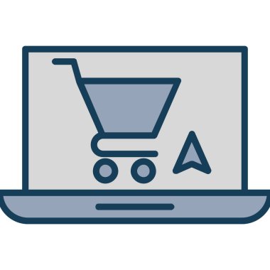 Online alışveriş renkli vektör simgesi