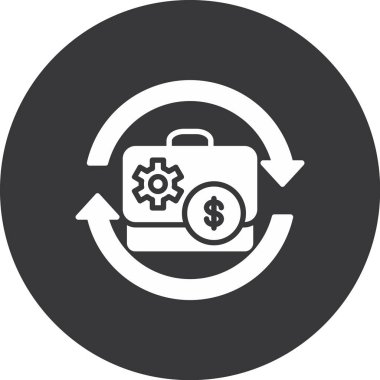 iş yönetimi düz simgesi, vektör illüstrasyonu