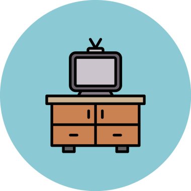 Televizyon. Web simgesi basit illüstrasyon