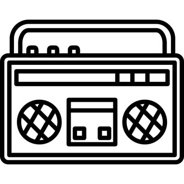 müzik kaseti ikonu ana hatları vektörü. Müzik kaseti. ses kasedi