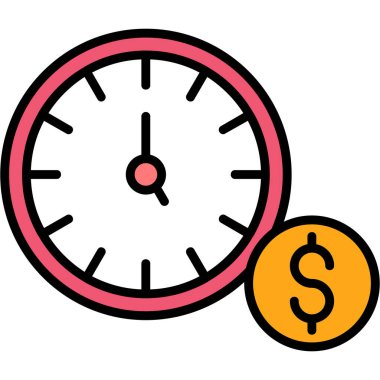 saat vektörü düz renk simgesi