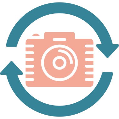 - Kamera. Web simgesi vektör illüstrasyonu