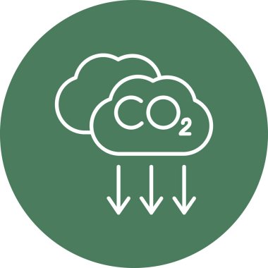 co-2 karbondioksit co-2 çizgi simgesi, ekoloji kavramı