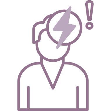 Yıldırım ikonlu kafa. vektör illüstrasyonu