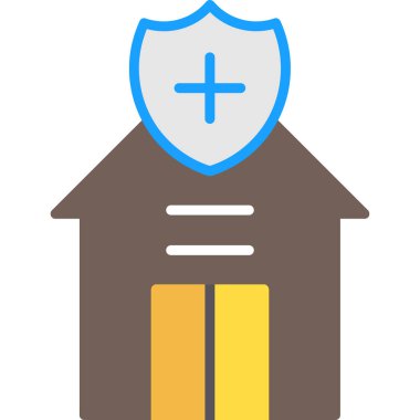 ev koruma web simgesi basit illüstrasyon