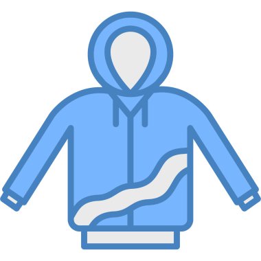 Kışlık giysi ikonu vektör çizimi çizimi