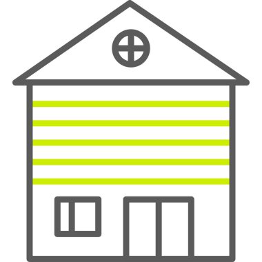 Bir bina simgesinin vektör illüstrasyonu