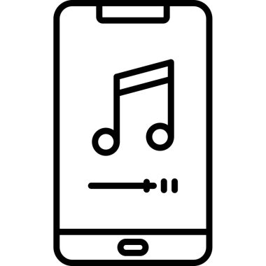 Müzik notalı akıllı telefon, vektör illüstrasyon tasarımı
