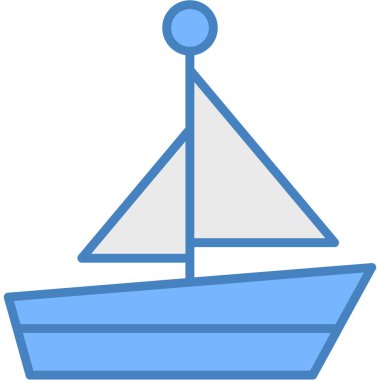 Yelkenli. Web simgesi basit illüstrasyon