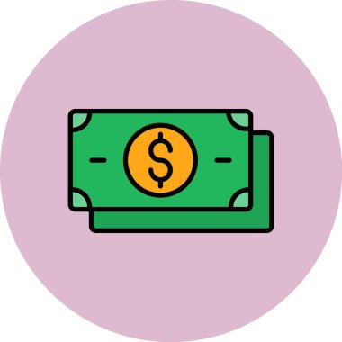 Dolar vektörü düz renk simgesi