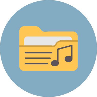 müzik vektörü dairesi düz simgesi