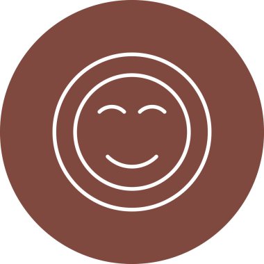 Gülümseme düz simgesi, vektör illüstrasyonu