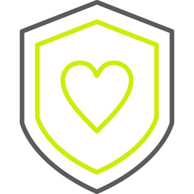 Moda tarzında izole edilmiş aşk kalkanı simgesi