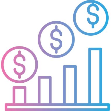 Dolar. Web simgesi basit illüstrasyon