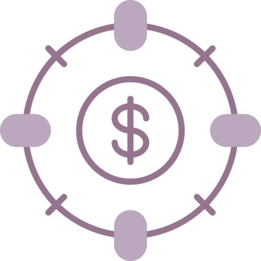 Madeni para dolar simgesi taslak biçimi