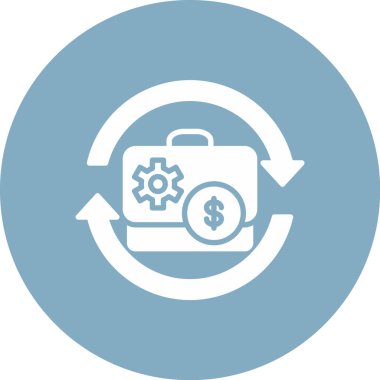 para vektör simgesi. Bu yuvarlak düz sembol beyaz arkaplan üzerinde mavi ve gri renkler çizer