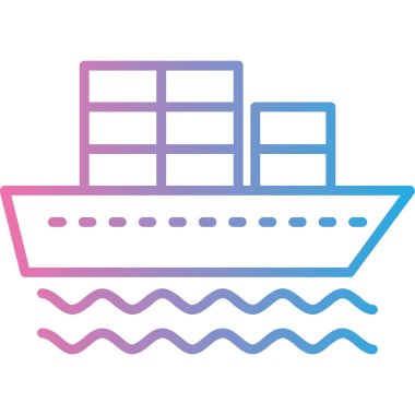 kargo gemisi. Basit resimleme