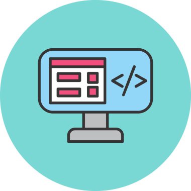 Web tasarımı geliştirme renkli vektör simgesi