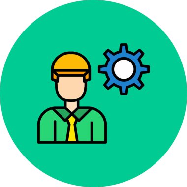 dişli vektör illüstrasyon tasarımlı işçi