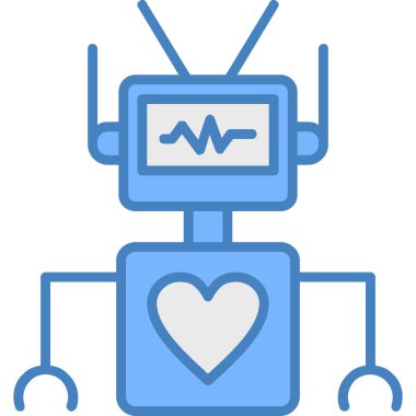 Bir robot simgesinin vektör illüstrasyonu