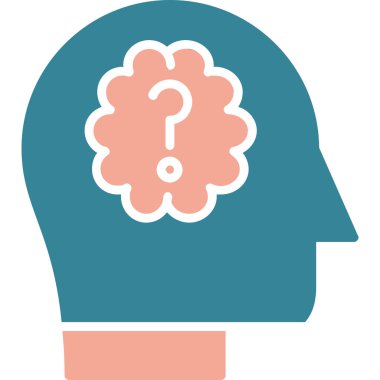 Soru işareti vektör illüstrasyon tasarımlı insan kafası