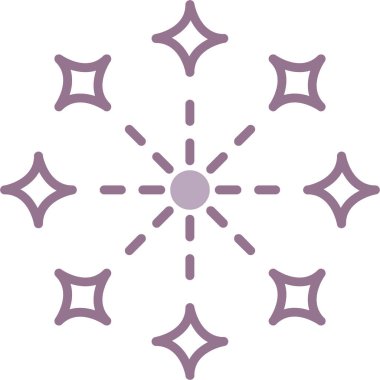 Yılbaşı kar tanesi web simgesi, basit vektör illüstrasyonu