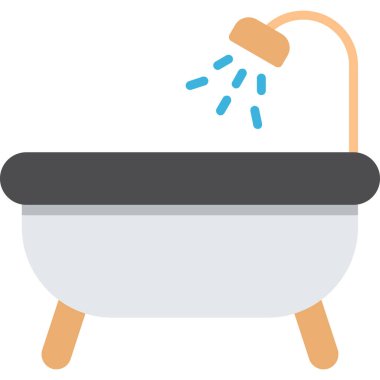 Duş düz vektör simgesi