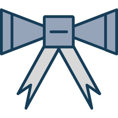 Kurdele yay ikonu. taslağı yay kurdele vektör simgesi düz tasarım