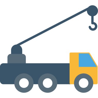 Vinç inşaat simgesi düz stil