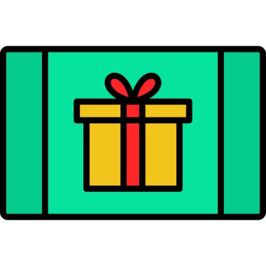 Hediye kutusu simgesi. Web için kutu vektör simgelerinin özet çizimi
