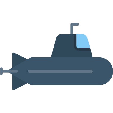 Denizaltı simgesi, düz stil vektör tasarımı