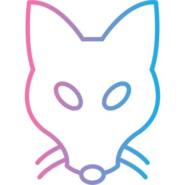 Kedi. Web simgesi basit illüstrasyon