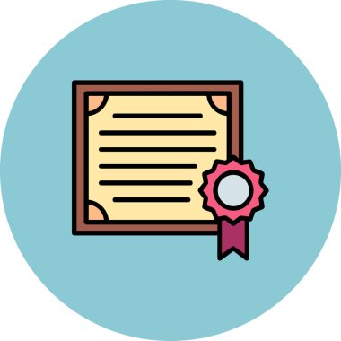 Sertifika ikonu vektör illüstrasyonu